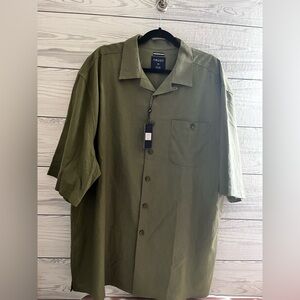 Trust Men’s Dark Olive Green Linen Blend Shirt 3XL